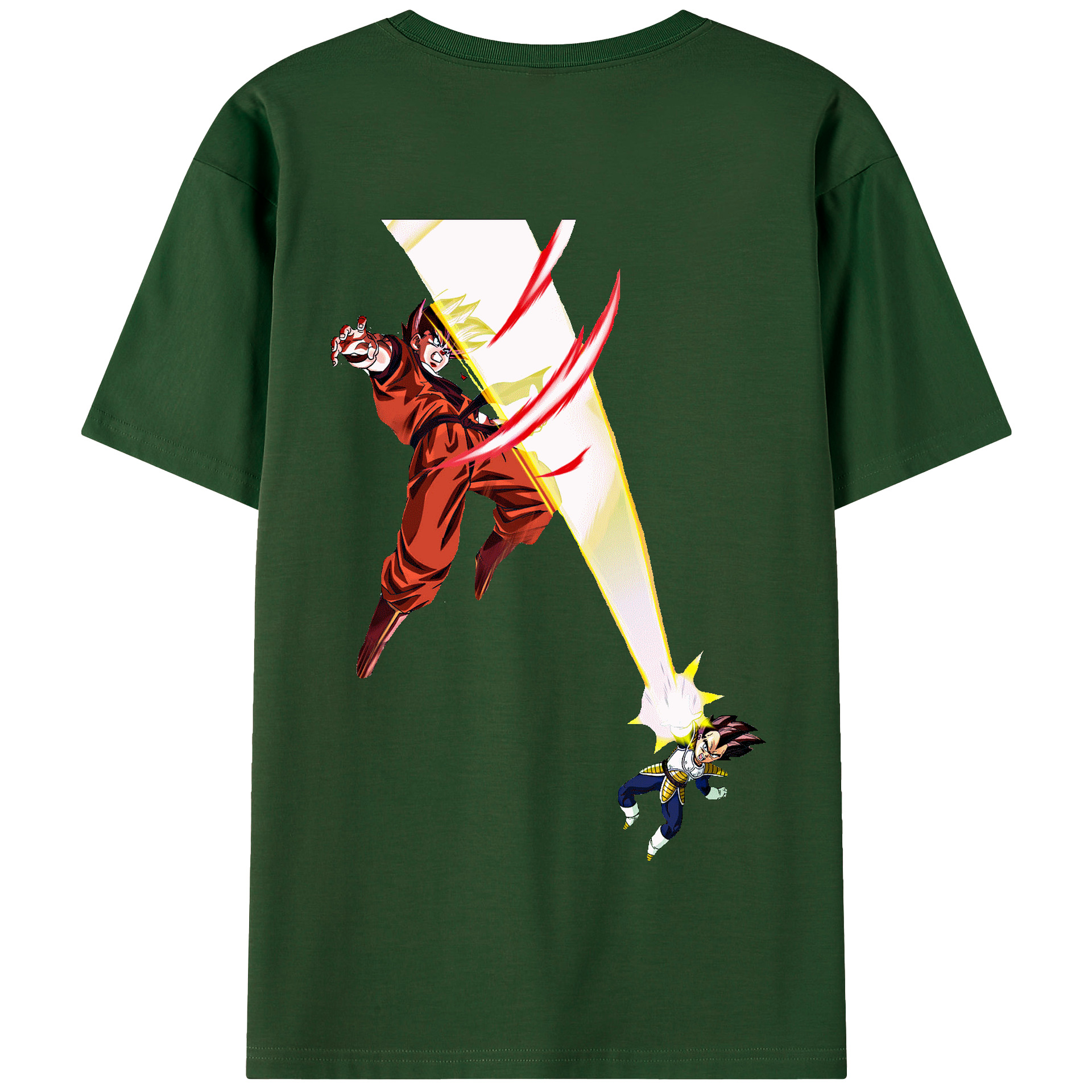 （画像用） ドラゴンボール ベジータ四世（Bejīta Yonsei）DRAGON BALL Vegeta IV 綿100％半袖Tシャツ（背面プリント）